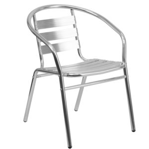 FF-Aluminum Slat Back Indoor-Outdoor Restaurant Chair