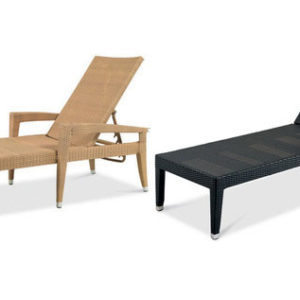 Asbury Sun Lounger w/Arms,Wheels-Resin Natural by GAR Products