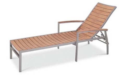 GAR Bayhead Synthetic Teak Sun Lounger with Arms