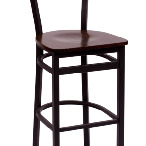 BFM Dale Solid Wood Back, Metal Frame Indoor Restaurant Barstool