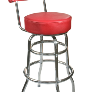 BFM Galena Indoor Restaurant Double Ring Chrome Barstool w/Back