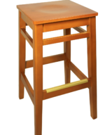 BFM Trevor Backless Beechwood Restaurant Barstool-Honey Oak