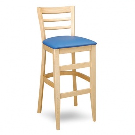 Upholstered Wood Barstool w/ Back