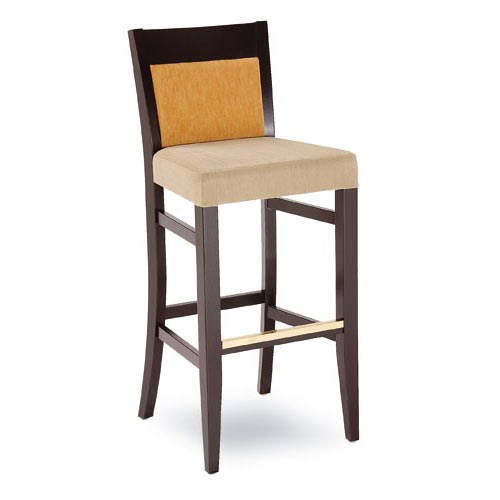 Two-Tone Upholstered Wood Bar Stool