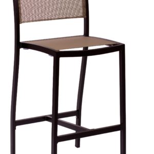 BFM Delray  Side Barstool- Black/Taupe /Aluminum & Batyline