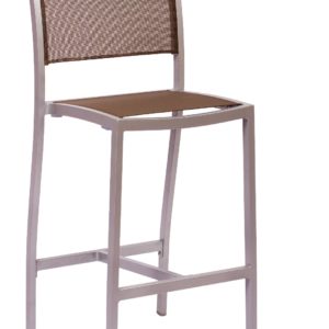 BFM Delray Side Barstool- Silver/Taupe /Aluminum & Batyline