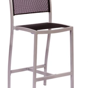 BFM Delray Side Barstool Silver/Black/Aluminum & Batyline