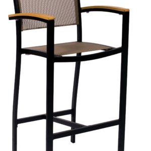 BFM Delray Arm Barstool-Black/Taupe/Aluminum & Batyline