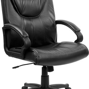 FF Executive Swivel Black Leather Office Chair