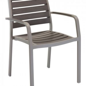 Florida Seating Aluminum Restaurant Synthetic Teak Armchair