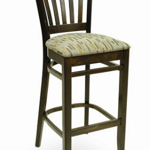 Slat Back Wood Frame Barstool