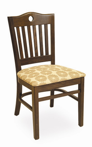 Slat Back, Button Hole Wooden Restaurant Chair