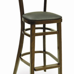 High Back Wood Frame Restaurant Barstool