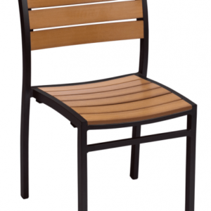 BFM Largo Side Chair Black Aluminum frame & Synthetic Teak