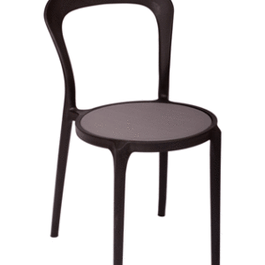 BFM Malibu Outdoor Restaurant Chair Grey Textilene Black Frame