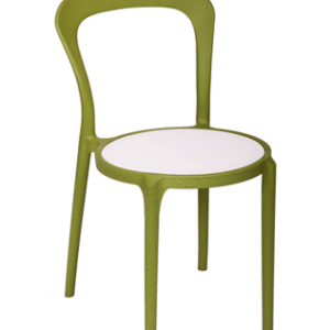 BFM Malibu Chair White Textilene Olive Green Frame