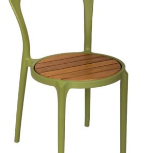 BFM Malibu Resin/Synthetic Teak Chair- Olive Green