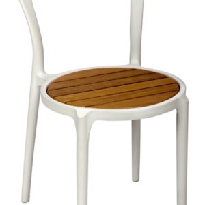 BFM Malibu Synthetic Teak Chair- White