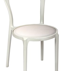 BFM Malibu Outdoor Restaurant Chair- White w/ Textilene White Se