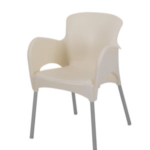 BFM Lola Armchair - Aluminum legs & Resin Cream