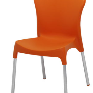 BFM Lola Side Chair- Aluminum legs & Resin Orange