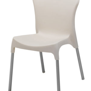 BFM Lola Side Chair- Aluminum legs & Resin Cream