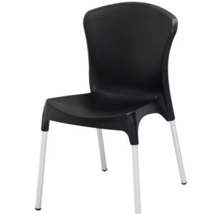 BFM Lola Side Chair - Aluminum legs & Resin Black