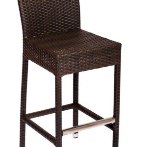 Sanibel Aluminum Barstool With Full Synthetic Wicker Weave