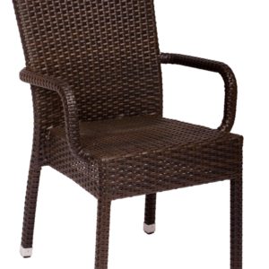 Sanibel Aluminum Arm Chair With Full Synthetic Wicker Weave