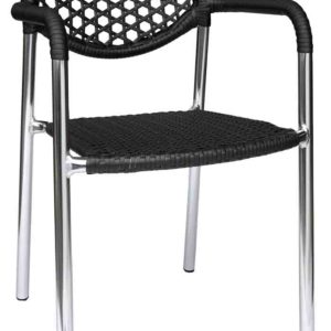 Hexsa Chair- Black Smooth Wicker