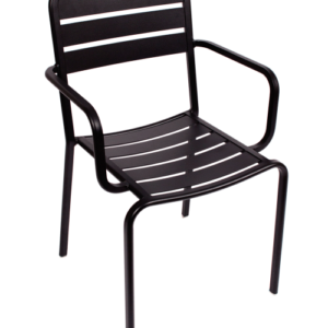 BFM Vista Stacking Aluminum Arm Chair Black