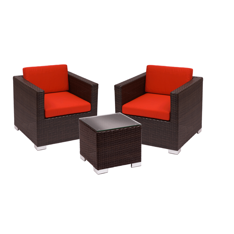 BFM Aruba 3-Piece Armchair and End Table Set