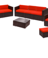 BFM Aruba 8-Piece Synthetic Wicker Sofa Set w/Cushions