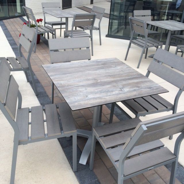 Seaside gray synthetic teak Tribeca table top