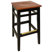 BFM Trevor Backless Beechwood Restaurant Barstool-Honey Oak