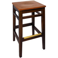 BFM Trevor Backless Beechwood Restaurant Barstool-Honey Oak