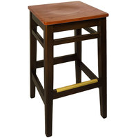 BFM Trevor Backless Beechwood Restaurant Barstool-Honey Oak