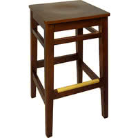 BFM Trevor Backless Beechwood Restaurant Barstool-Honey Oak