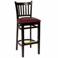 BFM Delran Commercial Slat Back Wood Barstool