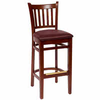 BFM Delran Commercial Slat Back Wood Barstool