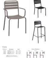 BFM Vista Stacking Aluminum Barstool Black