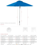 BFM Umbrella 6-1/2' Four panel, Fiberglass Frame, Brown