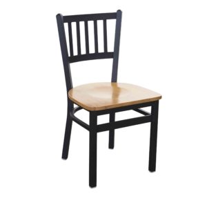 BFM Troy Slat Back Indoor Restaurant Metal Chair