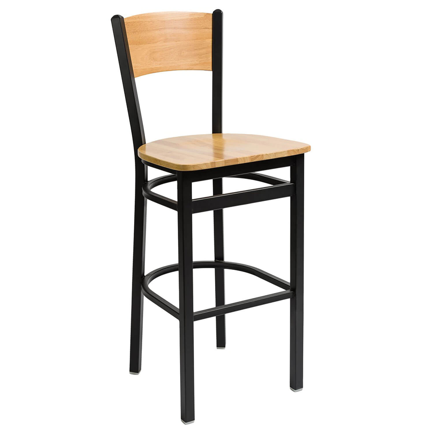 BFM Dale Solid Wood Back, Metal Frame Indoor Restaurant Barstool