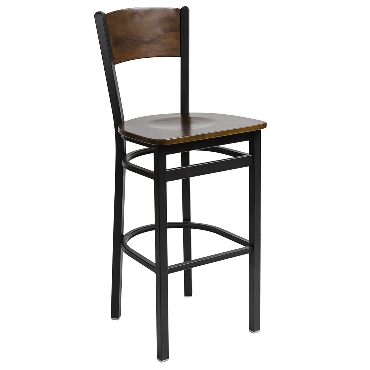 BFM Dale Solid Wood Back, Metal Frame Indoor Restaurant Barstool