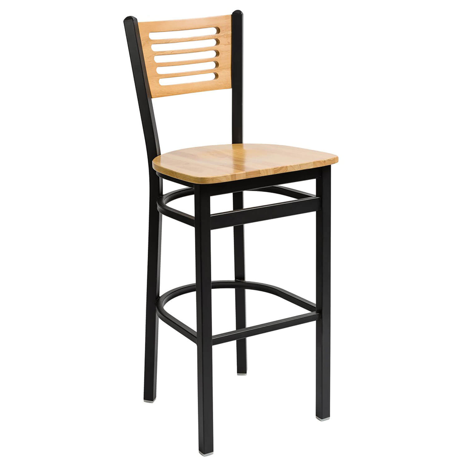 BFM Espy Slotted Wood Back Commercial Restaurant Barstool