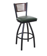 BFM Espy Slotted Wood Back Restaurant Swivel Barstool