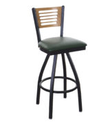 BFM Espy Slotted Wood Back Restaurant Swivel Barstool