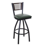 BFM Espy Slotted Wood Back Restaurant Swivel Barstool