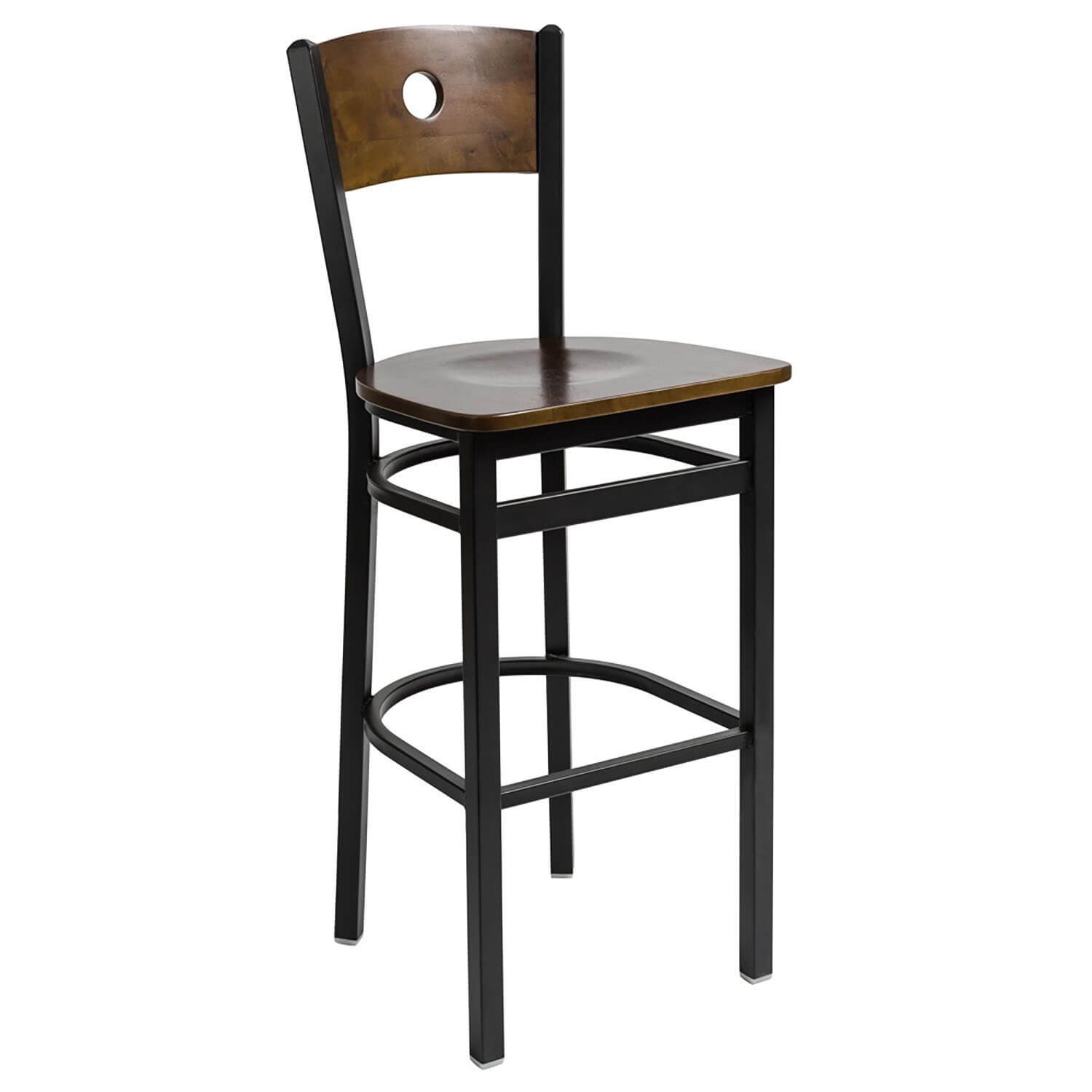 BFM Darby Circle Wood Back Indoor Restaurant Barstool